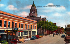 Vintage Postcard Marion Ohio West Center St Court House picture