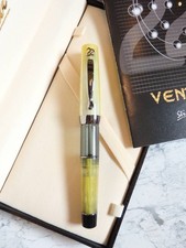 Stipula Ventidue 22 Fountain Pen Titanium Italic 1.1 Nib Piston Yellow As-Is picture