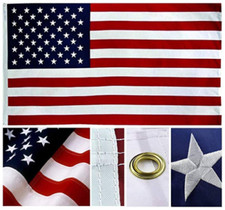 3x5 US American Flag Made In USA Stars Embroidered Stripes Sewn Grommets Nylon picture