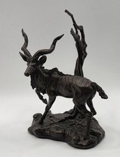 Vintage 1976 Franklin Mint Solid Bronze Greater Kudu Figure Polland picture