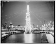 The Electric Tower at night, Luna Park, Coney Island, New York c1900 OLD PHOTO picture