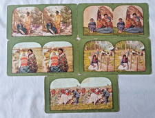 Lot of 5 Antique 1900s Native American Stereoviews T.W. Ingersoll Color Lithos picture