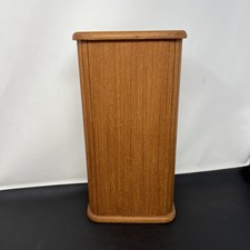 Vintage Kalmar Designs Teak Wood Vase 12x6x4 Danish MCM Style Flaws Inside picture