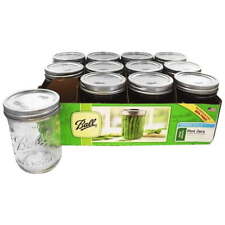 Glass Mason Jars with Lids & Bands, Wide Mouth, Clear, 16 oz, 12 Count picture