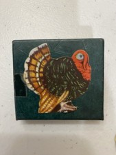 Vintage Box Whitney Gibson Dennison (unlikely) Turkey Seals Thanksgiving 29 Ct picture