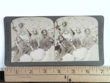 Native American Women Stereoview Underwood & Underwood 1900s Curved Mount picture