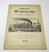 Southern Pacific 100th Anniversary Dinner Menu Program August 1955 Sacramento CA picture