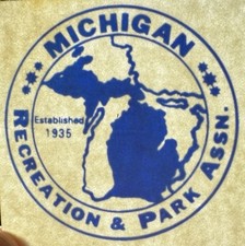 Vintage Michigan Recreation & Park Association Window Sticker Decal Souvenir picture