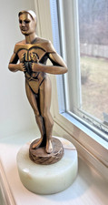 Vintage Auld Crafters Man of the Year Trophy Art Deco Statue 1979 picture