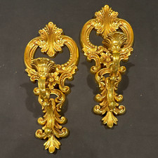 Vintage 1977 Dart Industries Gold Wall Candle Sconces Pair 4204 Regency  picture