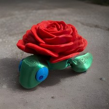 Sea Turtle With Rose - 3D Printed - Articulated picture