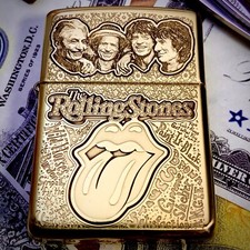 Zippo “Rolling Stones” Themed Engraved Brass Armor Lighter Limited Edition of 50 picture