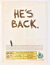 Vtg South Park Mr. Hankey Print Ad UCB Comedy Central  - 8x11