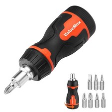 ValueMax 8-in-1 Stubby Screwdriver, Quick-load Mechanism | Multi-bit Ratcheti... picture
