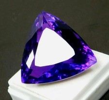 100 CT Natural Purple Amethyst Trillion Cut Certified Huge Gemstone Brazil picture