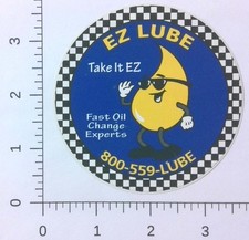 EZ Lube Fast Oil Change Experts Drop Mascot Round Sticker Decal picture