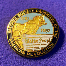 Daughters of the American Revolution DAR 1787-1987 “We the People” Round Pin picture