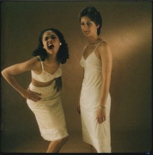 1980s Two Pretty Women Models White Outfits Fun Pose PolaColor Test Print picture