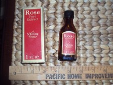 Antique A. Schilling Rose Extract Bottle Box 1 oz. Bottle Spice picture