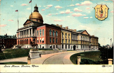 State House Boston Mass Posted 1909 Antique picture