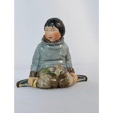 VTG Royal Copenhagen Denmark Gronland Greenland Boy Figure 12419 Porcela G2U picture