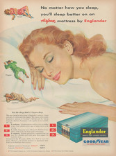 1953 Englander America's Most Luxurious Mattress Pretty Red Headed Lady Print Ad picture
