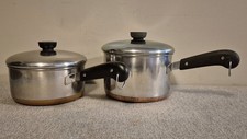 Vintage Revere Ware Copper Bottom Double Ring Pre 1968     2 Qt + 3 Qt  picture