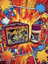 Vintage 1976 Super Friends Aladdin Metal Lunch Box w/ Thermos DC Comics picture