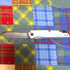 Kershaw 1365 Misdirect Silver/Black SS Tanto Plain Liner Manual Clip Knife picture