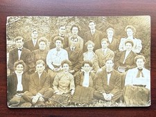 RPPC Postcard- A Group of Young Adults, Baldwin, Kansas Posted 1910 picture
