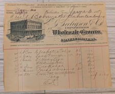 1887 J. Seeligson Co Wholesale Grocers Galveston Texas Billhead  Lady Fingers picture