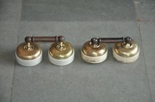 2 Pc Vintage Vitreous Brand Fine Brass & Ceramic Switches , Germany picture