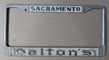 VTG Metal Sacramento California Daltons Plymouth Dealership License Plate Frame picture