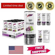 Pack of 12 Sparkling Grape Rush Energy Drinks - Zero Sugar, 200mg Caffeine picture