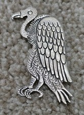 Vintage Clarence Lee Russell Lee Rare Sterling Silver Turkey Vulture Navajo Pin picture