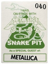 Metallica 1991 Wherever We May Roam Tour satin Backstage Pass snake pit picture
