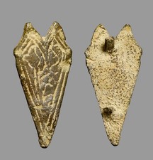 Certified Authentic Ancient Viking Antiquity Shield-Shaped Mount 38mm 900AD picture