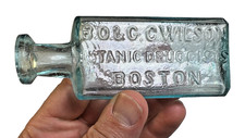 Antique B.O. & G.C. Wilson Botanic Druggist Boston Massachusetts Bottle c 1870s picture