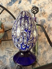 Murano Millefiori Glass Egg on Cobalt Base picture