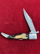 Vintage 1950s Yasuo Imai Seki Japan Lion 4” Lockback Swing Guard Folding Knife picture