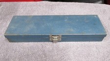 Vintage Metal Case S-K Wayne Blue Socket Set Box~Toolbox USA Empty 11
