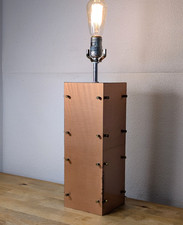 RARE Robert Sonneman Cityscape Metal Postmodern Table Lamp Vintage MCM 18