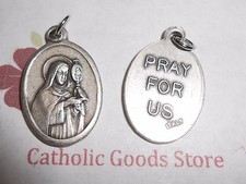 St. Saint Clare - Pray for Us - Italian Silver OX 1 inch Medal picture
