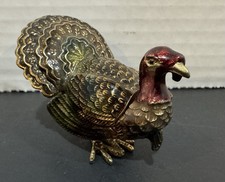 Monet 2011 Wild Turkey Enameled Jeweled Magnetic Hinge Trinket Box  picture