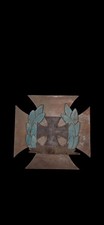 Antique Ww2 Era Central European Unique Europe 1940s Wood Plaque 7x7