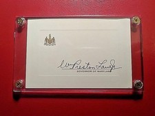 William Preston Lane Jr 1892-1967 Governor of Maryland Signed 2x3 Signature Card picture