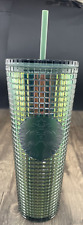 Starbucks Grid Shiny Tumbler - 24oz Green New with Tags picture