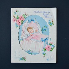 Vintage Unused Baby Congratulations Card picture