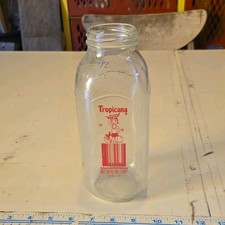 Vintage Tropicana Clear Glass Juice Bottle 32 fl oz (1 Qt) Made in USA picture