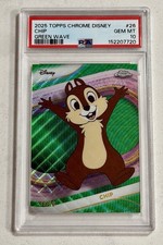 2025 Topps Chrome Disney Chip /99 Green Wave Refractor PSA 10 GEM MINT picture